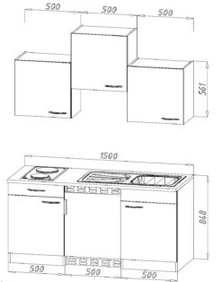 Respekta Küchenzeile KB150EYSMI 150 Cm Schwarz-Eiche York Nachbildung -OUTSUNNY Verkäufe 1516810003 prod 003