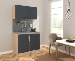 Respekta Miniküche MK100ESGOSS 100 Cm Grau - Kochmulde