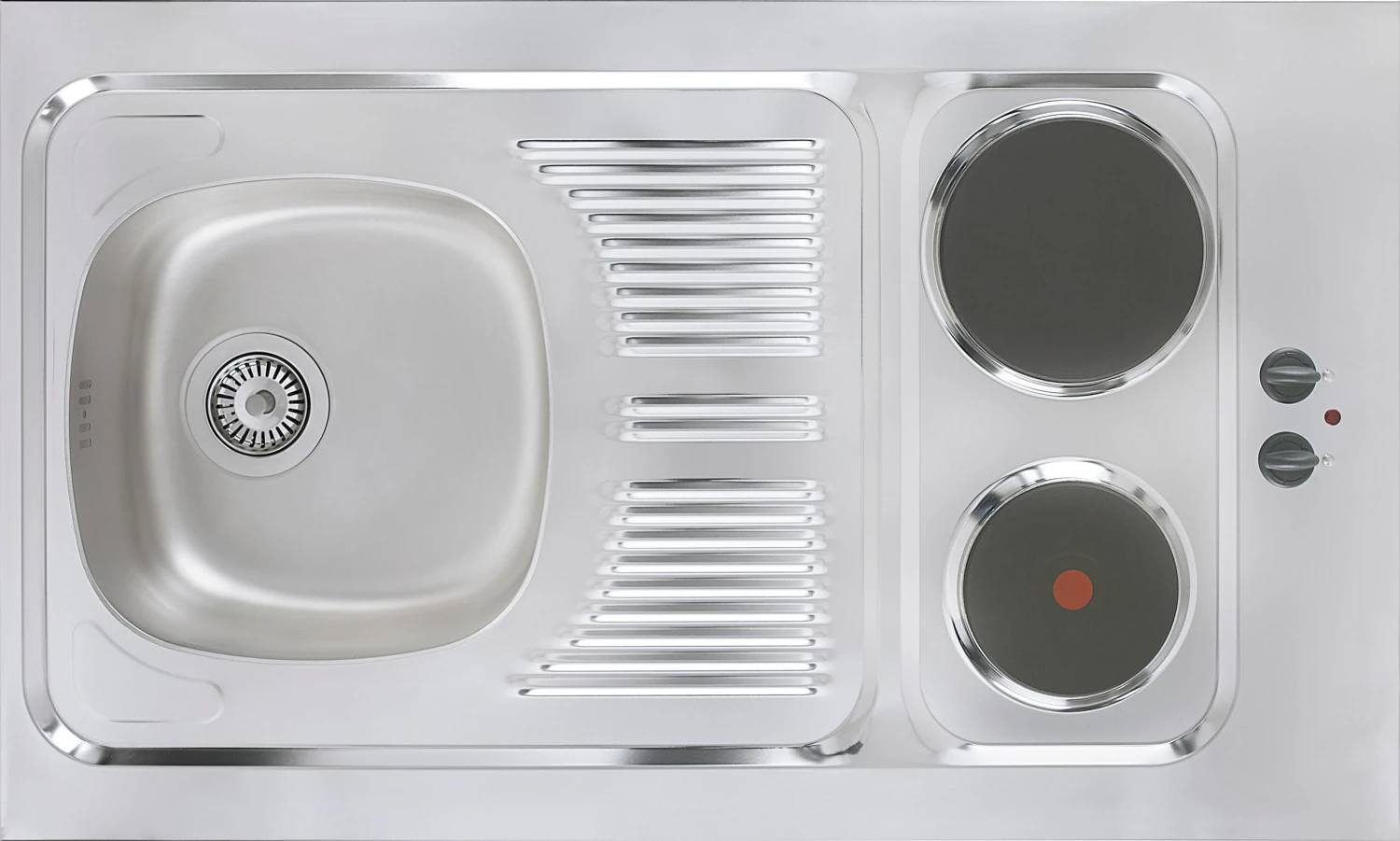 Respekta Miniküche MK100ESGOSS 100 Cm Grau - Kochmulde 6 Respekta Miniküche MK100ESGOSS 100 Cm Grau - Kochmulde – Bild 6