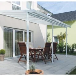 Gutta 4293103 Terrassenüberdachung Weiß, 306 X 306 Cm