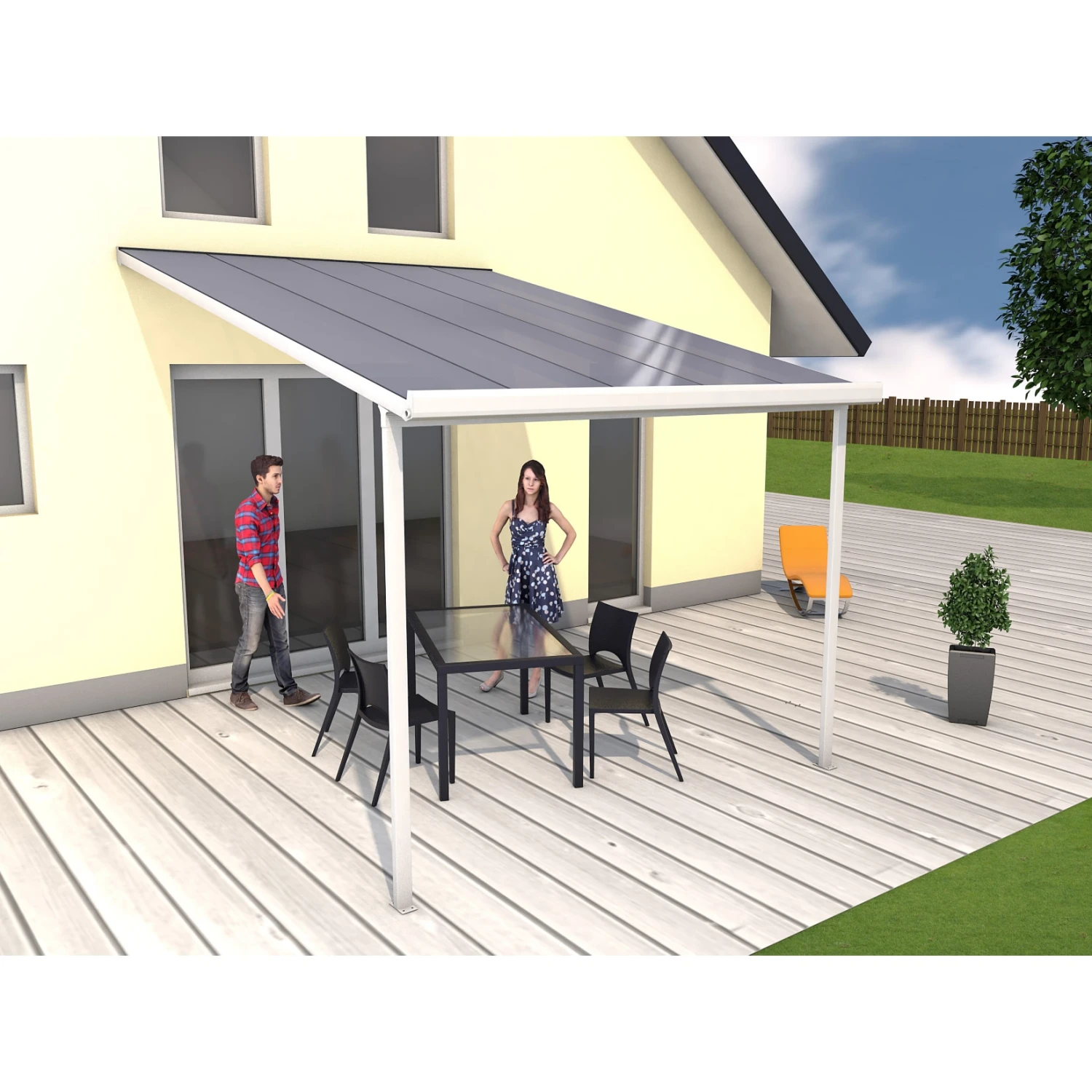 Gutta 4293112 Terrassenüberdachung Weiß, 306 X 406 Cm 1 Gutta 4293112 Terrassenüberdachung Weiß, 306 X 406 Cm