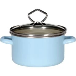 Emaille-Fleischtopf Mit Glasdeckel Serie SYLT, 20 Cm