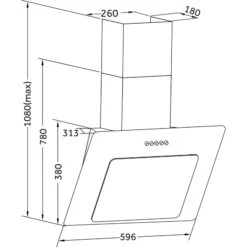 PKM Dunstabzugshaube 9039X, 303m³,LED Kopffreihaube Schwarz 60 Cm -OUTSUNNY Verkäufe 1964654000 prod 004