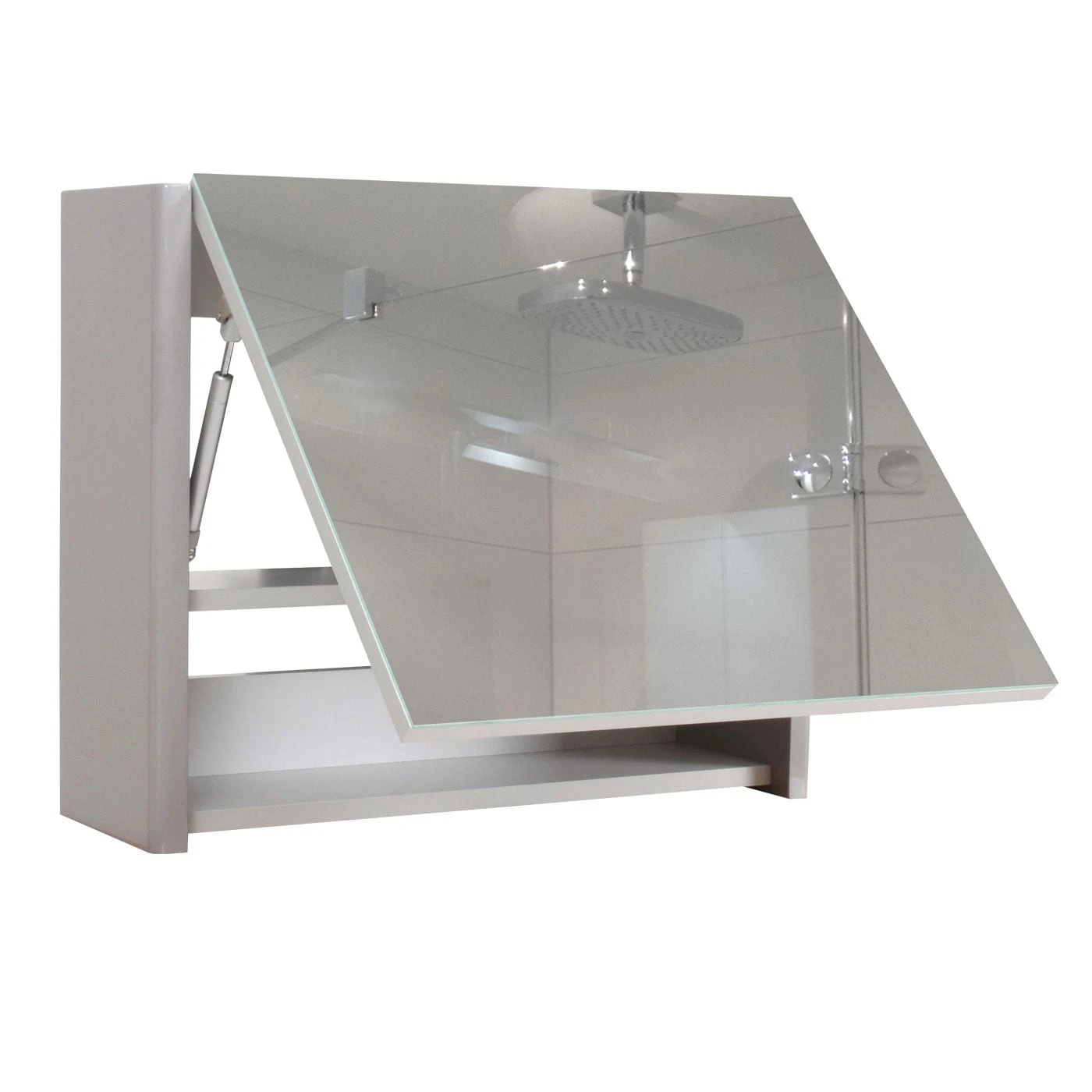 Spiegelschrank MCW-B19, Wandspiegel Badspiegel Badezimmer, Aufklappbar Hochglanz 48x59cm ~ Grau 1 Spiegelschrank MCW-B19, Wandspiegel Badspiegel Badezimmer, Aufklappbar Hochglanz 48x59cm ~ Grau