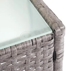 2-1-1 Poly-Rattan Garten-Garnitur Hamar, Sitzgruppe Lounge-Set Sofa ~ Grau, Kissen Creme -OUTSUNNY Verkäufe 1975237005 prod 006