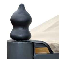 Pergola Calpe, Garten Pavillon, Stabiles 7cm-Gestell 5x3m ~ Creme Mit Seitenwand + Moskitonetz -OUTSUNNY Verkäufe 1975527001 prod 005