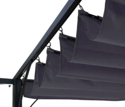 Pergola MCW-C42, Garten Pavillon, Stabiles 6cm-Gestell + Schiebedach ~ 3x3m Grau -OUTSUNNY Verkäufe 1975534005 prod 003