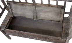 Sitzbank H207, Bank Truhenbank Holzbank Aufbewahrungstruhe, Staufach Kissen Holz 119cm ~ Grau-braun, Shabby -OUTSUNNY Verkäufe 1975810002 prod 005