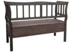 Sitzbank H207, Bank Truhenbank Holzbank Aufbewahrungstruhe, Staufach Kissen Holz 119cm ~ Grau-braun, Shabby -OUTSUNNY Verkäufe 1975810002 prod 006