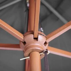 Sonnenschirm Lissabon, Gartenschirm Marktschirm, 2x3m Polyester/Holz 6kg ~ Anthrazit -OUTSUNNY Verkäufe 1976033003 prod 004