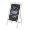 Werbetafel MCW-E51, Aufsteller Kreidetafel Kundenstopper Dekotafel, 66x39x33cm ~ Weiß Lackiert