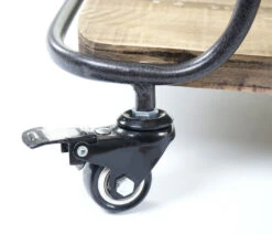 Rollregal MCW-D97, Regal Rollwagen Bücherregal Metallregal Mit Rollen, 4 Ebenen Tanne Holz 116x637x34cm -OUTSUNNY Verkäufe 2031190000 prod 006