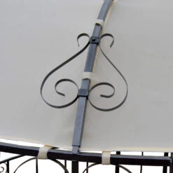 Pergola Cabrera, Rundpavillon Garten Pavillon, Stabiles Stahl-Gestell, Ø 3m ~ Creme -OUTSUNNY Verkäufe 2034690000 prod 005