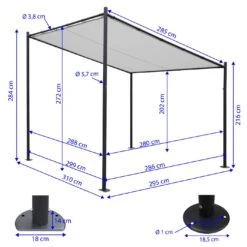 Pergola MCW-A22, Anbaupergola Garten Pavillon Terrassenüberdachung Sonnenschutz, 3x3m ~ Creme -OUTSUNNY Verkäufe 2072103000 prod 004