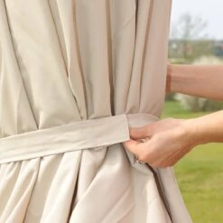 Sonnenschirm Carpi Pro, Gastronomie Marktschirm Ohne Volant Ø 5m Polyester/Alu 28kg ~ Creme Ohne Ständer -OUTSUNNY Verkäufe 2072373000 prod 004