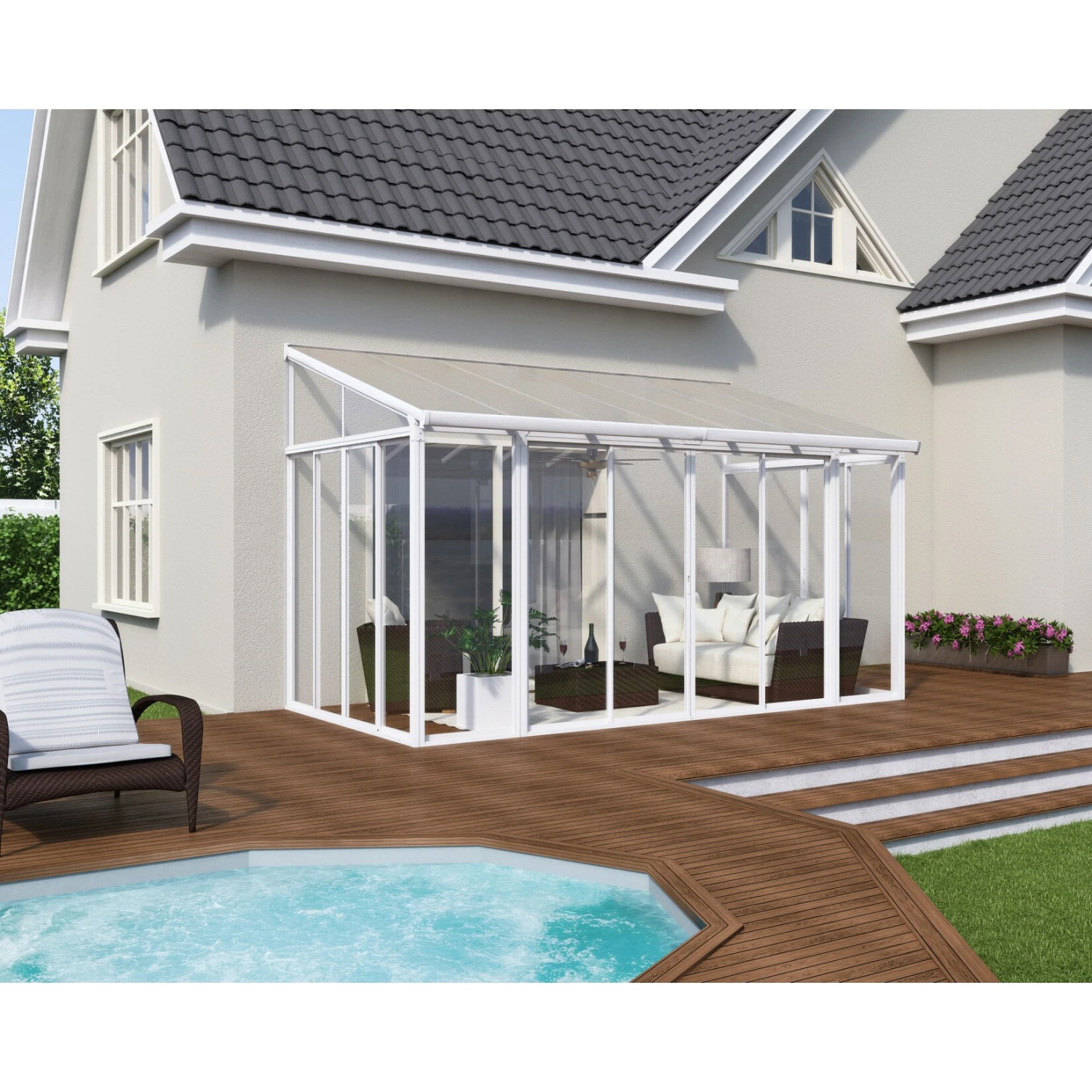 Palram Wintergarten San Remo 435 X 300 Cm, Weiß 1 Palram Wintergarten San Remo 435 X 300 Cm, Weiß