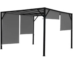 Pergola Beja, Garten Pavillon Terrassenüberdachung, Stabiles 6cm-Stahl-Gestell + Schiebedach Grau ~ 3x3m 9 Pergola Beja, Garten Pavillon Terrassenüberdachung, Stabiles 6cm-Stahl-Gestell + Schiebedach Grau ~ 3x3m -OUTSUNNY Verkäufe 2103698000 prod 004