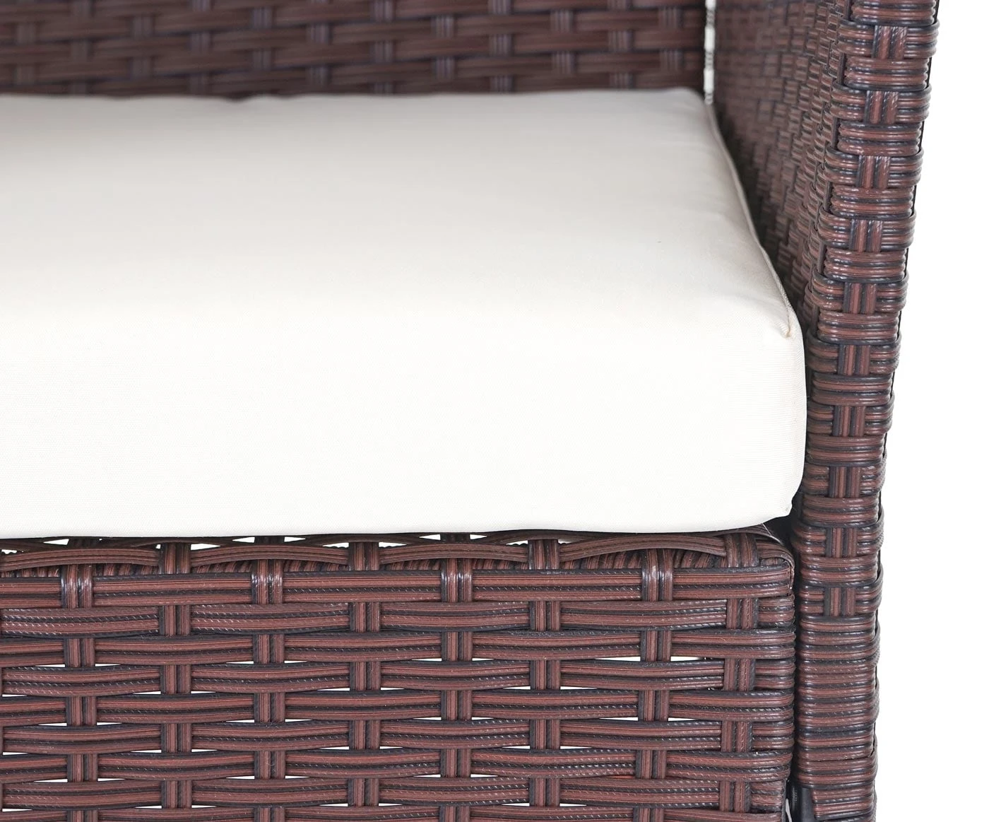 Poly-Rattan Garten-Garnitur MCW-D82, Sitzgruppe Lounge-Set ~ Braun-meliert Mit Kissen Creme 6 Poly-Rattan Garten-Garnitur MCW-D82, Sitzgruppe Lounge-Set ~ Braun-meliert Mit Kissen Creme – Bild 6