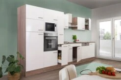 Respekta Küchenprogramm Eiche York Küchenzeile 370 Cm Inkl. E-Geräte & Mineralite Einbauspüle, Weiß -OUTSUNNY Verkäufe 2111285000 prod 006