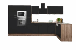 Respekta Küchenprogramm Eiche York Winkelküche 370 Cm Inkl. E-Geräte & Mineralite Einbauspüle, Schwarz -OUTSUNNY Verkäufe 2111289003 prod 006