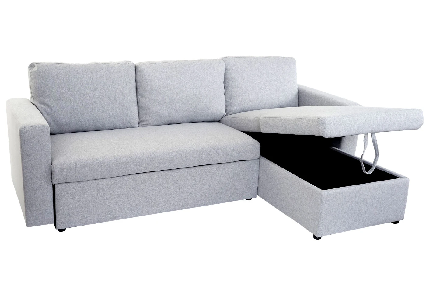 Schlafsofa MCW-D92, Couch Ecksofa Sofa, Schlaffunktion 220x152cm Stoff/Textil ~ Hellgrau, Ohne Deko-Kissen 2 Schlafsofa MCW-D92, Couch Ecksofa Sofa, Schlaffunktion 220x152cm Stoff/Textil ~ Hellgrau, Ohne Deko-Kissen – Bild 2