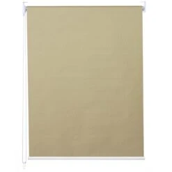 Rollo MCW-D52, Fensterrollo Seitenzugrollo Jalousie, Sonnenschutz Verdunkelung Blickdicht 120x160cm ~ Beige