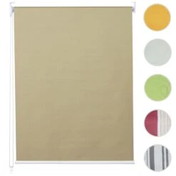 Rollo MCW-D52, Fensterrollo Seitenzugrollo Jalousie, Sonnenschutz Verdunkelung Blickdicht 120x160cm ~ Beige -OUTSUNNY Verkäufe 2123029011 prod 006