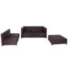 Poly-Rattan-Garnitur Gela, Gartengarnitur Sitzgruppe Lounge-Set Sessel Sofa, Alu Braun