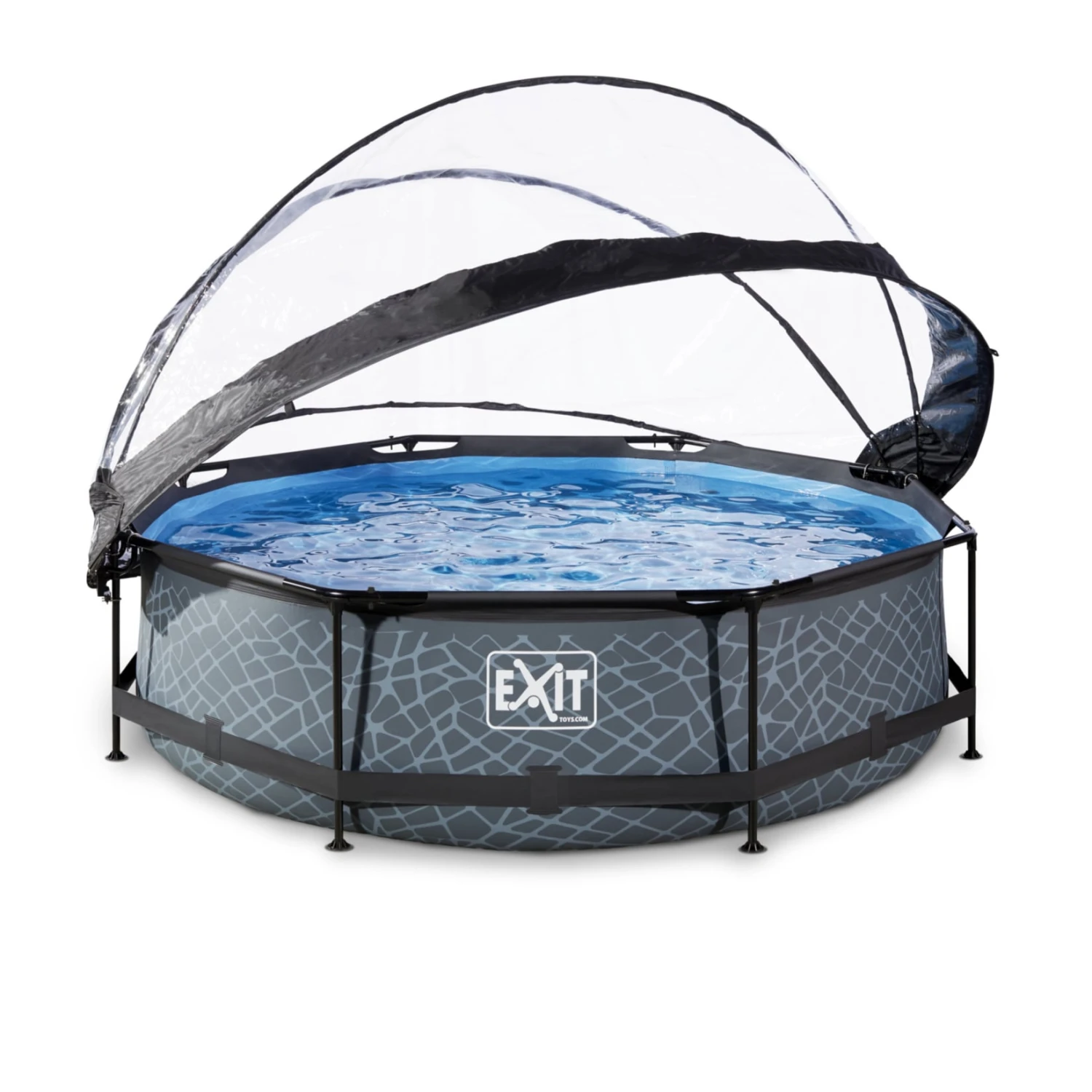 EXIT Aufstellbecken Ø 300 X 76 Cm Inkl. Sonnendach, Grau 2 EXIT Aufstellbecken Ø 300 X 76 Cm Inkl. Sonnendach, Grau – Bild 2