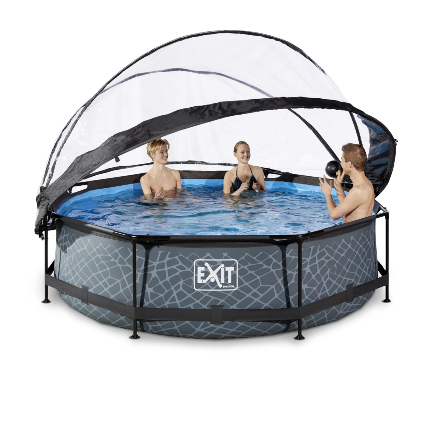 EXIT Aufstellbecken Ø 300 X 76 Cm Inkl. Sonnendach, Grau 3 EXIT Aufstellbecken Ø 300 X 76 Cm Inkl. Sonnendach, Grau – Bild 3