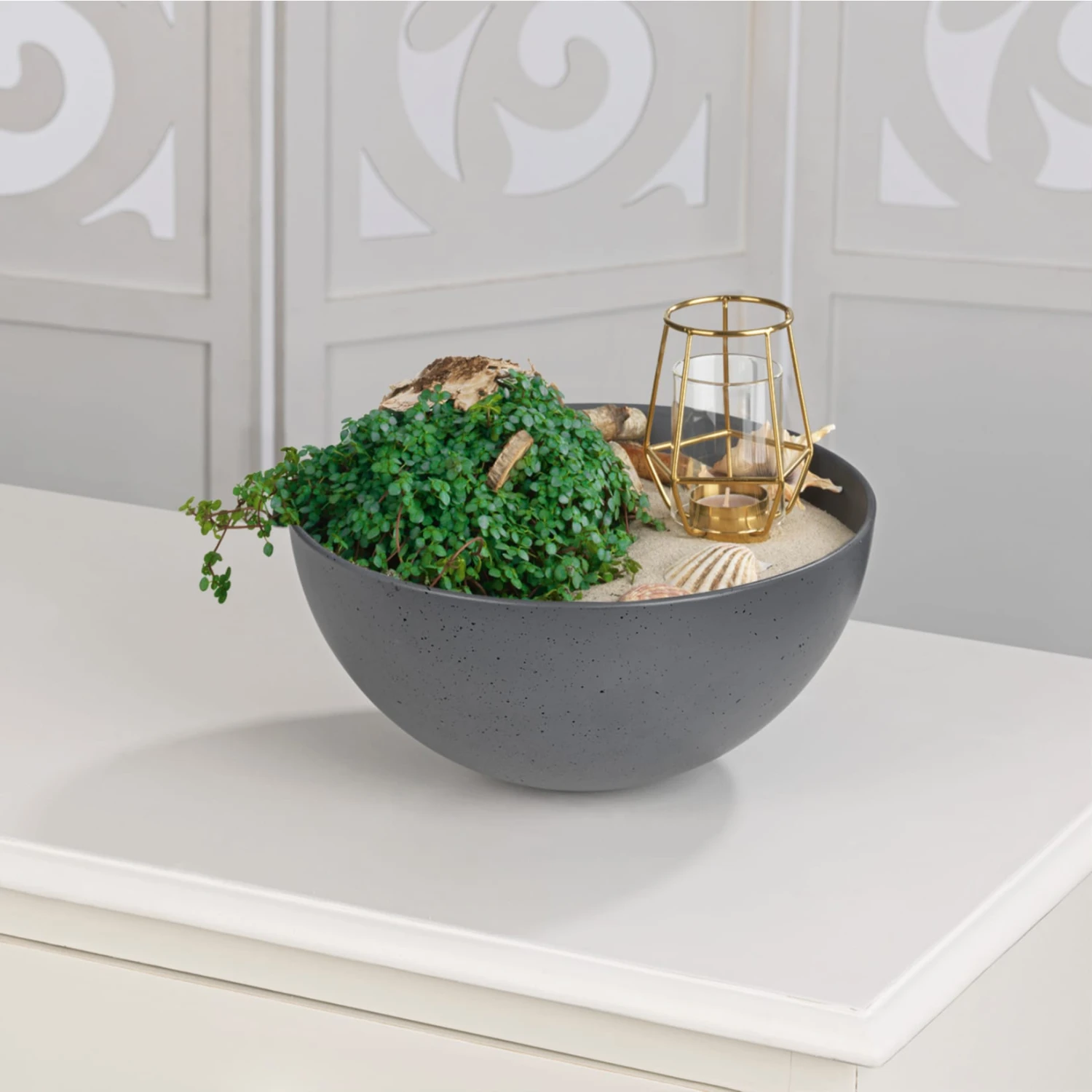 EASYmaxx LED-Dekosäule Beton-Optik 59cm Mit Pflanzschale 5 EASYmaxx LED-Dekosäule Beton-Optik 59cm Mit Pflanzschale – Bild 5