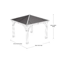 Westmann Holz Pavillon Devon 12x12 -OUTSUNNY Verkäufe 2149624000 prod 004
