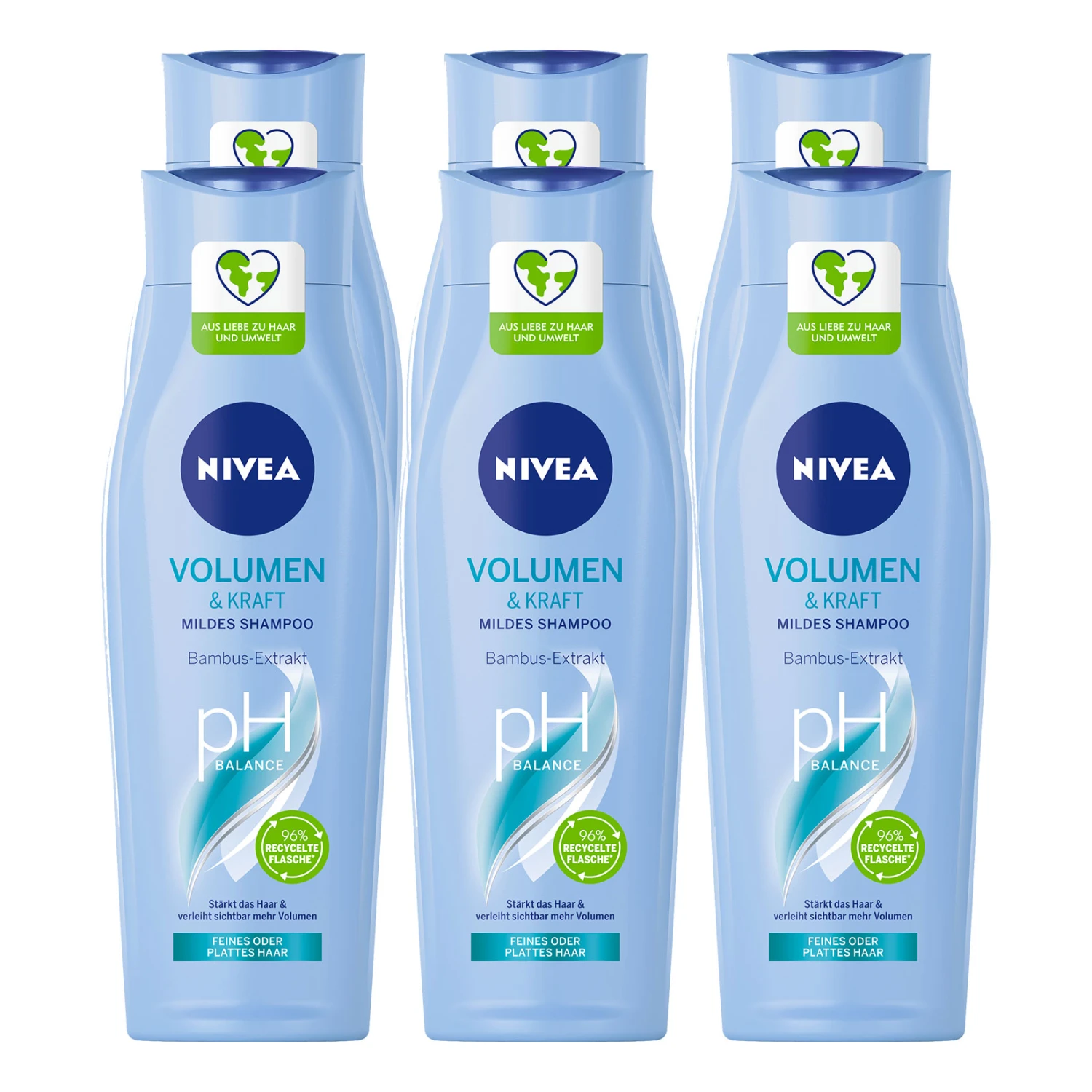 Nivea Pflegeshampoo Volumen & Kraft 250 Ml, 6er Pack 1 Nivea Pflegeshampoo Volumen & Kraft 250 Ml, 6er Pack