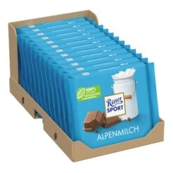 Ritter Sport Alpenmilch Schokolade 100 G, 12er Pack