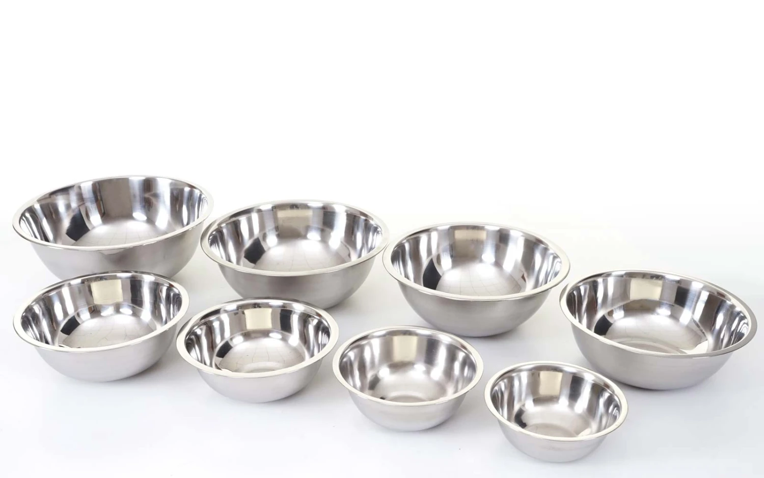 Rührschüsselset MCW-G98, Salatschüssel Servierschüssel, 8-teilig Edelstahl Stapelbar 5 Rührschüsselset MCW-G98, Salatschüssel Servierschüssel, 8-teilig Edelstahl Stapelbar – Bild 5