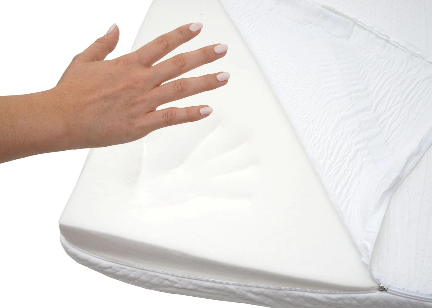 10cm Memoryfoam-Matratzentopper MCW-E63, Topper Matratzenauflage Matratzenschoner ~ 140x200cm Viscoschaum 3 10cm Memoryfoam-Matratzentopper MCW-E63, Topper Matratzenauflage Matratzenschoner ~ 140x200cm Viscoschaum – Bild 3