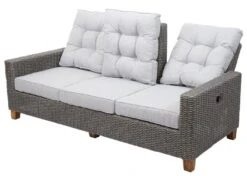 Gartengarnitur MCW-G28, Sitzgruppe Lounge-Set, Akazie Holz Halbrundes Rattan Verstellbar FSC ~ Grau, Kissen Hellgrau -OUTSUNNY Verkäufe 2165591000 prod 005