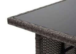 Poly-Rattan Esstisch MCW-G16, Esszimmertisch Gartentisch Tisch, Gastronomie 112x60cm ~ Grau -OUTSUNNY Verkäufe 2165604001 prod 005