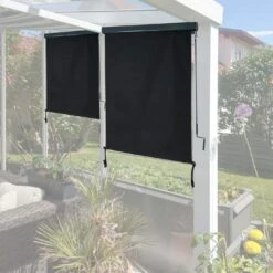 Vertikalmarkise MCW-F42, Senkrechtmarkise Sichtschutz Außenrollo Rollo ,UV-Schutz 50 Stoff ~ 250x100cm, Schwarz -OUTSUNNY Verkäufe 2172040001 prod 003