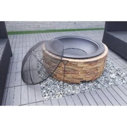 Westmann Feuerstelle Steinoptik Mit Abfanggitter -OUTSUNNY Verkäufe 2180800000 prod 003