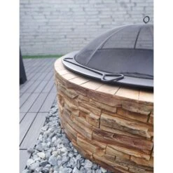 Westmann Feuerstelle Steinoptik Mit Abfanggitter -OUTSUNNY Verkäufe 2180800000 prod 004