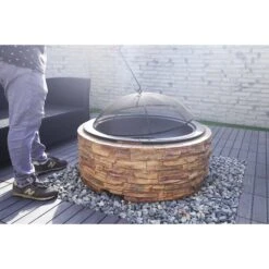 Westmann Feuerstelle Steinoptik Mit Abfanggitter -OUTSUNNY Verkäufe 2180800000 prod 005