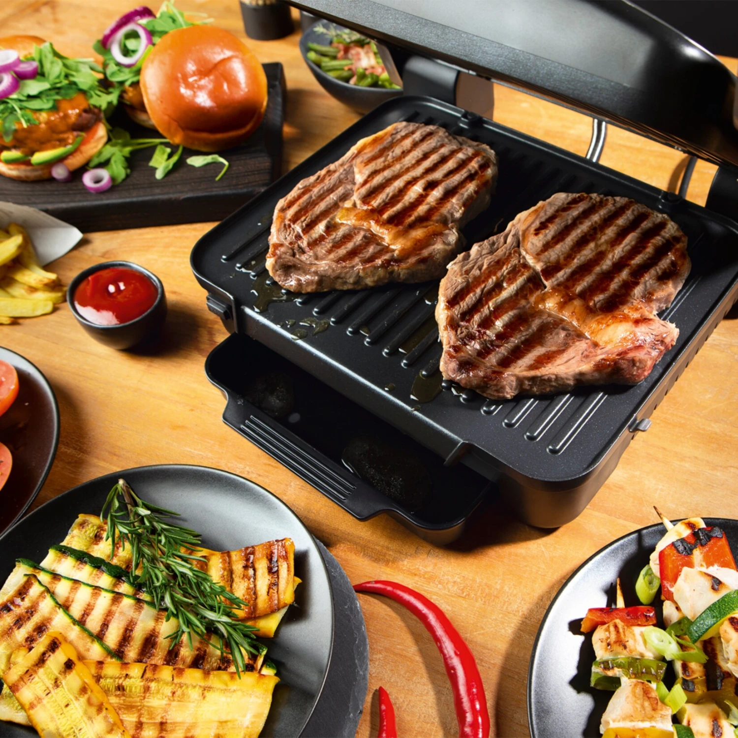 MAXXMEE Kontakt-Grill Smart 2000W Edelstahl/schwarz Digital 6 MAXXMEE Kontakt-Grill Smart 2000W Edelstahl/schwarz Digital – Bild 6