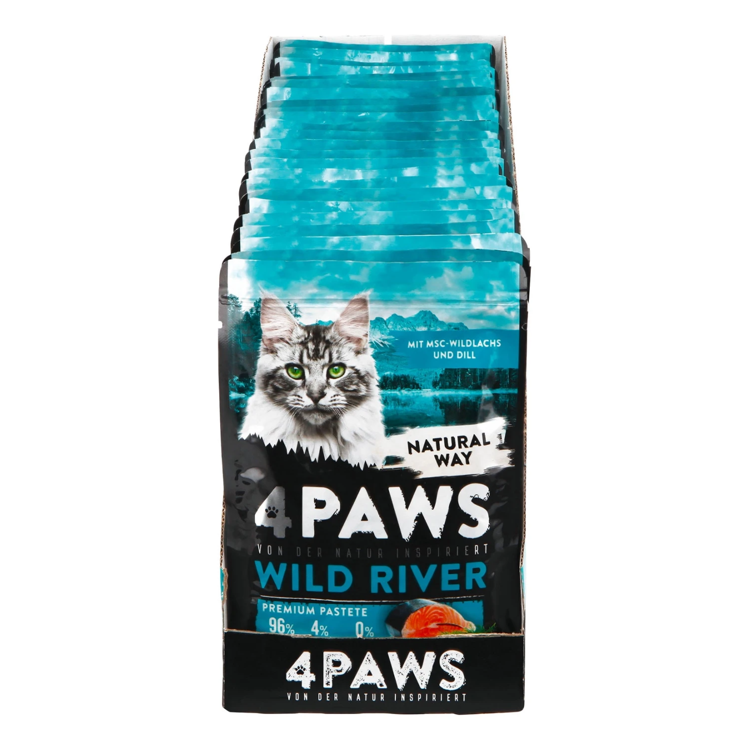 4 PAWS Katzennahrung Wildlachs Dill 85 G, 24er Pack 1 4 PAWS Katzennahrung Wildlachs Dill 85 G, 24er Pack