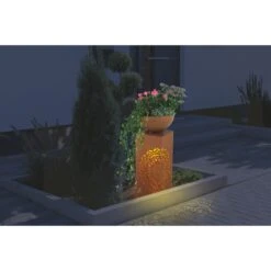 EASYmaxx LED-Dekosäule Rost-Optik Mandala 59cm 3V Braun Mit Pflanzschale -OUTSUNNY Verkäufe 2188682000 prod 005