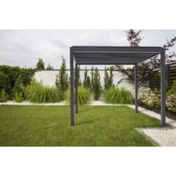 Mirador Pavillon Mit Verstellbaren Lamellen Schwarz 3,00 X 3,00 X 2,40 M