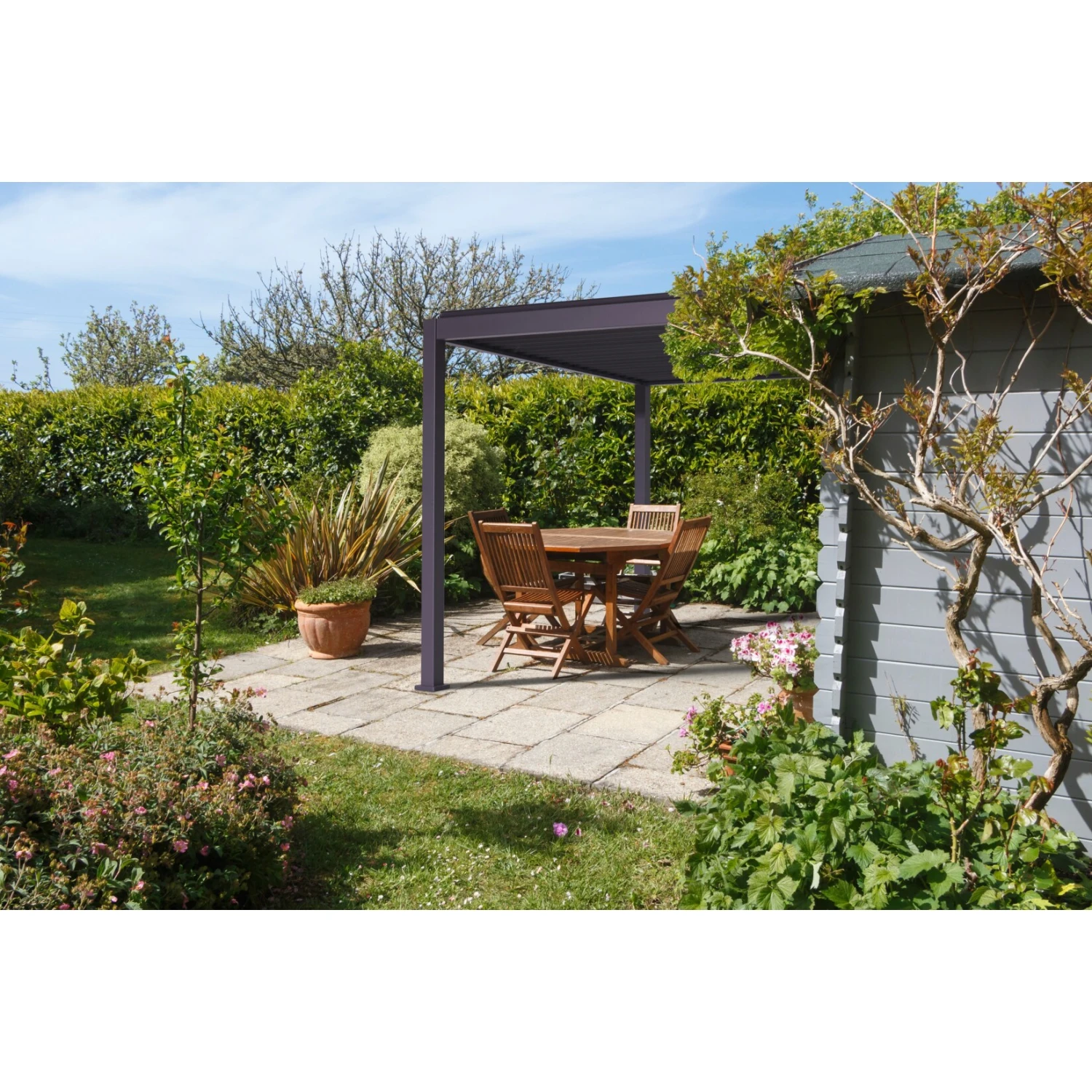 Mirador Pavillon Mit Verstellbaren Lamellen Schwarz 3,00 X 3,00 X 2,40 M 2 Mirador Pavillon Mit Verstellbaren Lamellen Schwarz 3,00 X 3,00 X 2,40 M – Bild 2