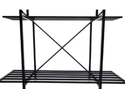 Pflanzenregal MCW-G32, Blumentreppe Blumenständer Pflanzentreppe, 3 Ablagen Stahl Schwarz 100x120x44cm -OUTSUNNY Verkäufe 2192906000 prod 006