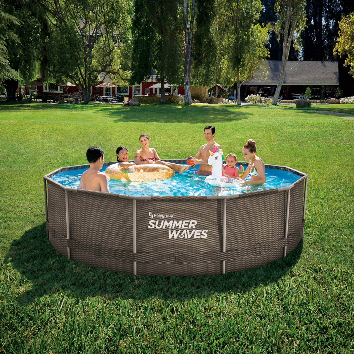 Summer Waves Active Frame Ø366x91 Cm Rattan Braun 3 Summer Waves Active Frame Ø366x91 Cm Rattan Braun – Bild 3