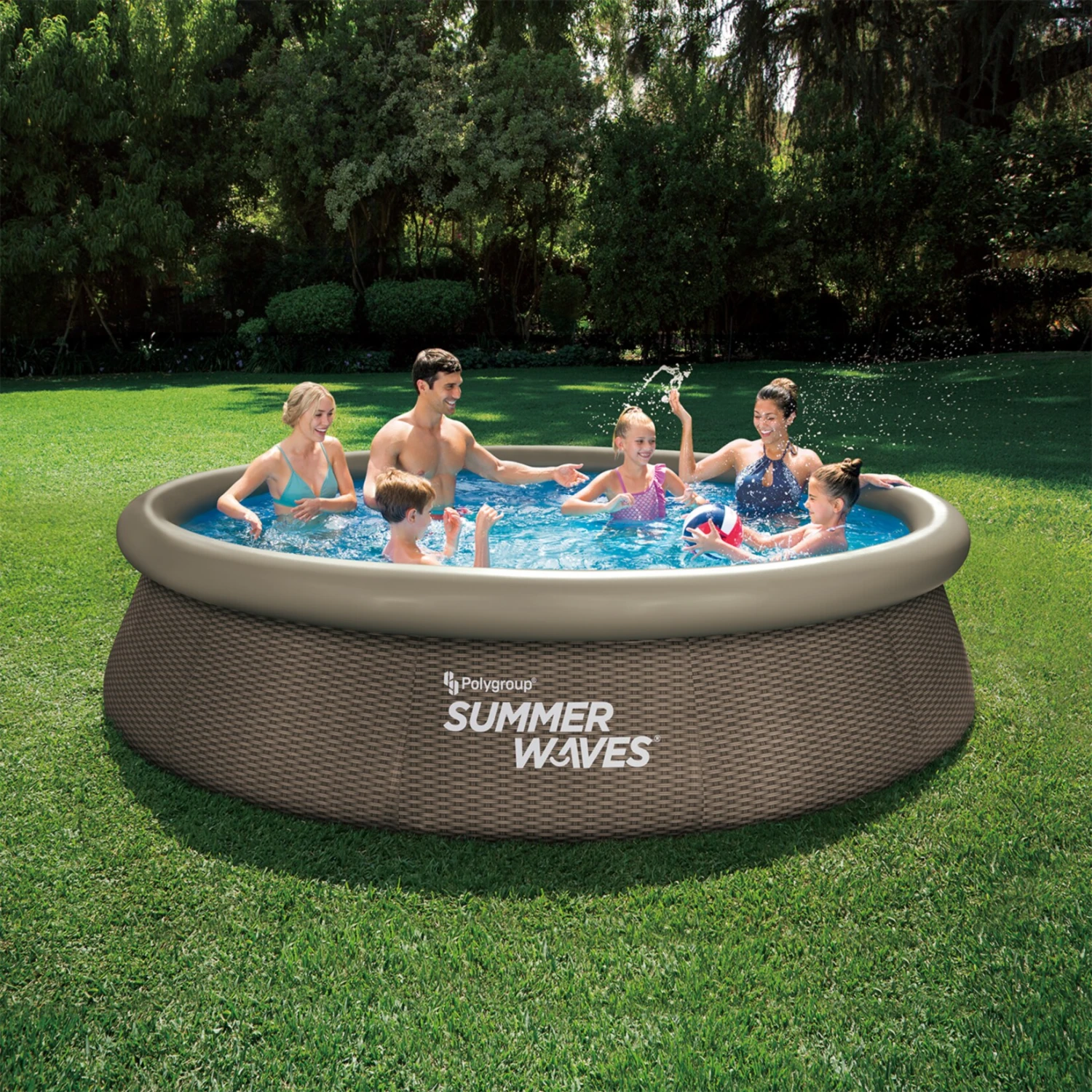 Summer Waves Quick Pool 366x76 Cm, Rattan Braun 2 Summer Waves Quick Pool 366x76 Cm, Rattan Braun – Bild 2